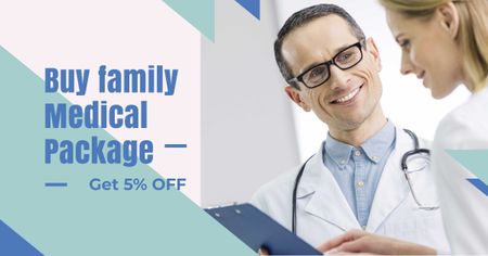 Offer Discounts on Treatment at Clinic with Professional Doctors Facebook AD Design Template