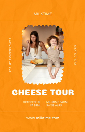 Çocuklu Peynir Tadım Turu Duyuru Invitation 5.5x8.5in Tasarım Şablonu