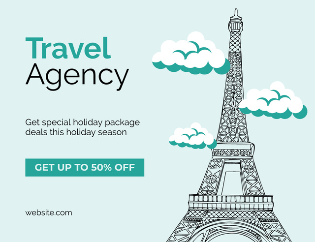 Special Holiday Package from Travel Agency Thank You Card 5.5x4in Horizontalデザインテンプレート