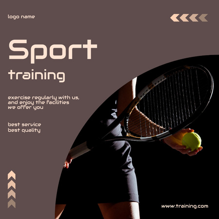 Platilla de diseño Tennis Training Brown Instagram