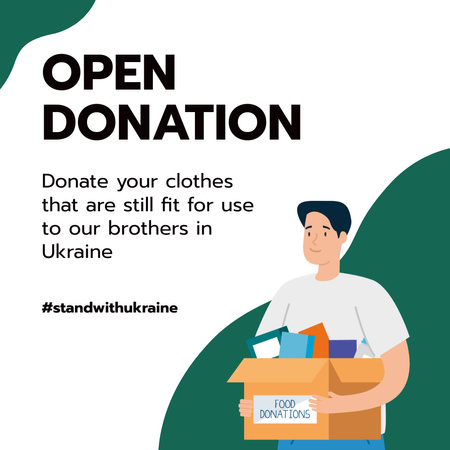 Offer to Donate Clothes for Ukrainians Instagram Design Template