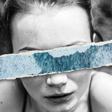 Modèle de visuel Travel Inspiration with Ocean Waves on Woman's Eyes - Animated Post