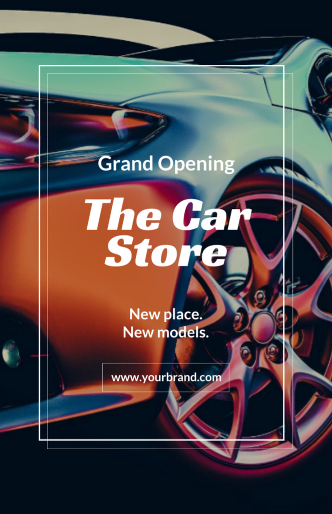Ontwerpsjabloon van Flyer 5.5x8.5in van Car Store Grand Opening Announcement