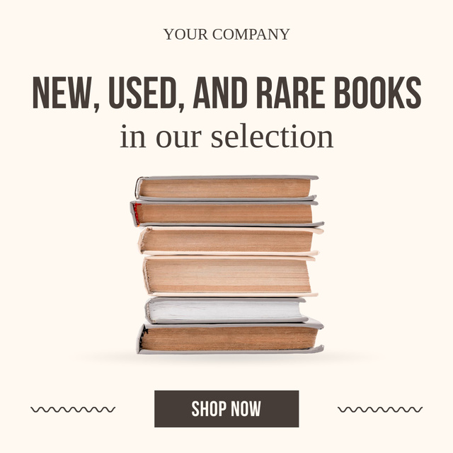 New and Used Books Collection Instagram Design Template