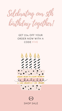 Platilla de diseño Birthday Party Celebration with Festive Cake Instagram Story