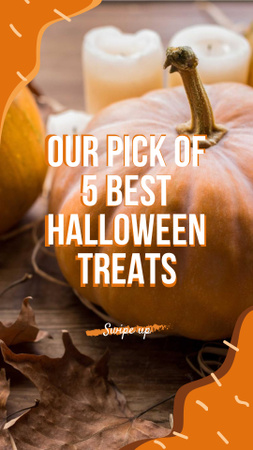 Halloween Treats with Pumpkin Instagram Story Design Template