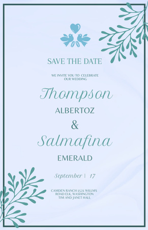 Template di design Wedding Celebration Announcement of Light Blue Color Invitation 5.5x8.5in