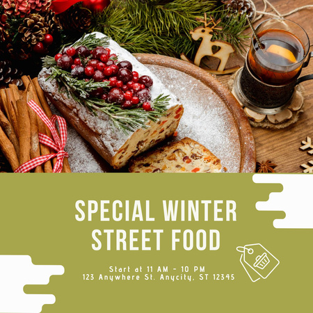 Special Winter Street Food Announcement Instagram Design Template