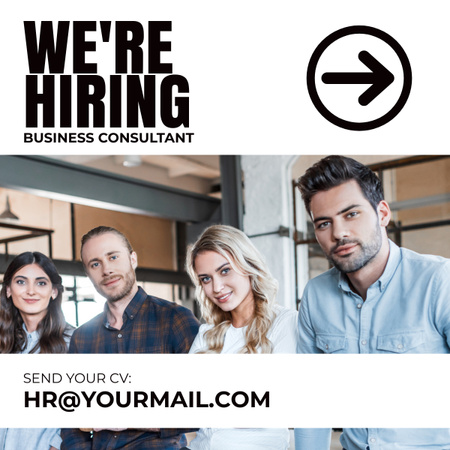 Platilla de diseño Ad of Business Consultant Vacancy LinkedIn post