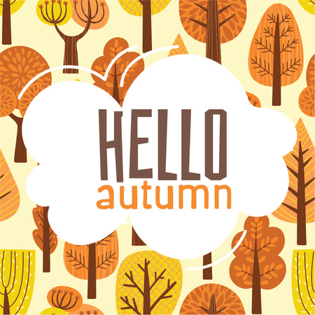 Autumn Inspiration with Trees Illustration Instagram Design Template