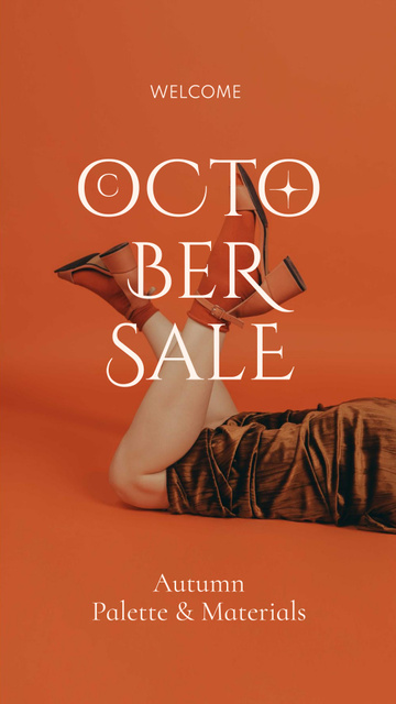 Modèle de visuel Autumn Sale Ad with Woman in Stylish Shoes - Instagram Story