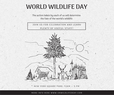 Modèle de visuel Invitation à l'événement de la Journée de la faune - Large Rectangle