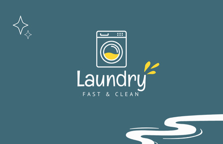 Platilla de diseño Fast Laundry Service Offer Business Card 85x55mm