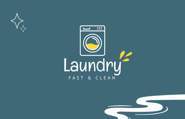Fast Laundry Service Offer Business Card 85x55mm tervezősablon