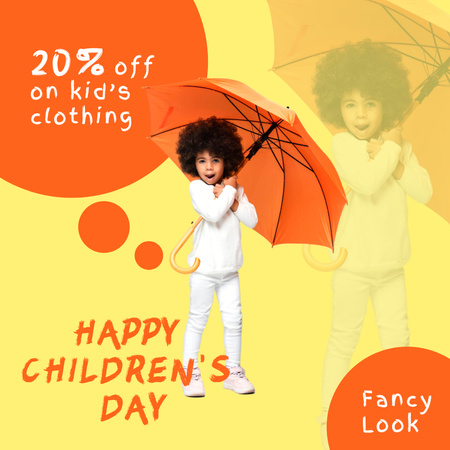 Discount Offer on Children's Day Holiday Animated Post Design Template
