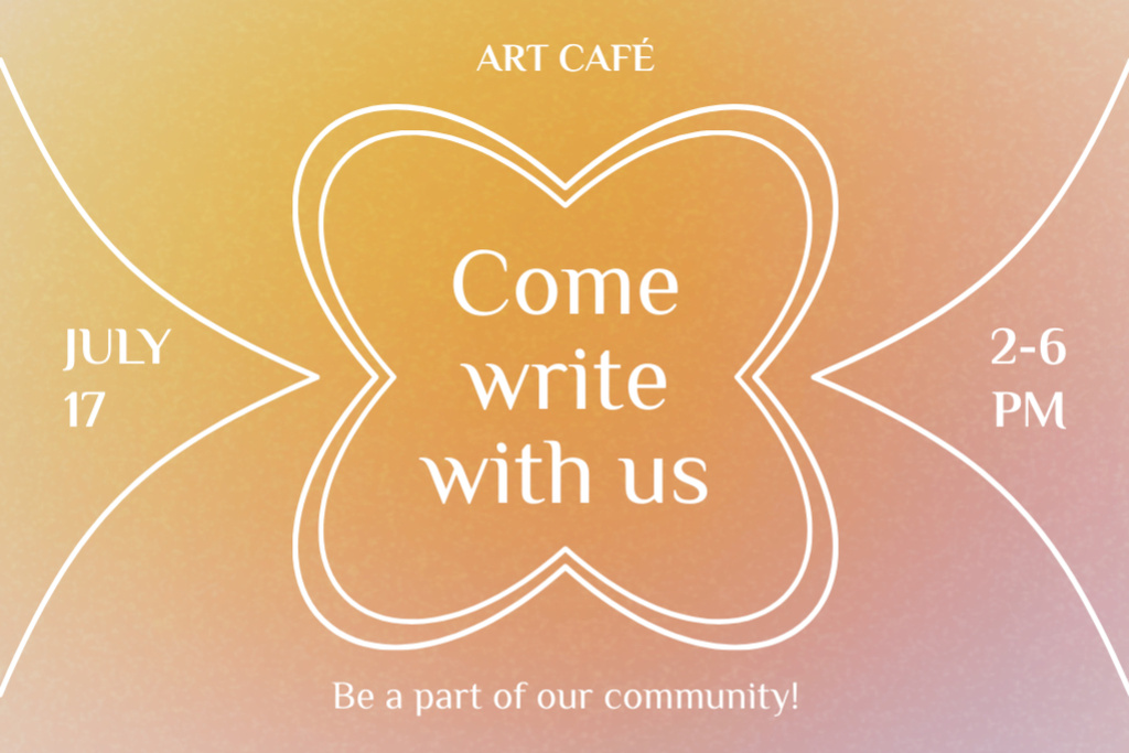 Artists Community Event In Art Cafe Announcement Postcard 4x6in Šablona návrhu