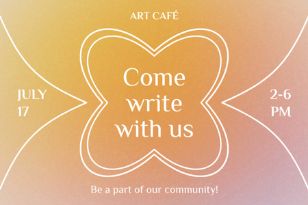 Anúncio do evento da comunidade de artistas no Art Cafe Postcard 4x6in Modelo de Design