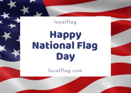 USA National Flag Day Greeting Postcard Design Template