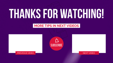 Vlog with Dollar Sign on Purple YouTube outro Design Template