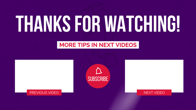 Template di design Vlog with Dollar Sign on Purple YouTube outro