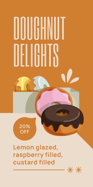 Delicious Glazed Donuts at Discount Graphic Šablona návrhu