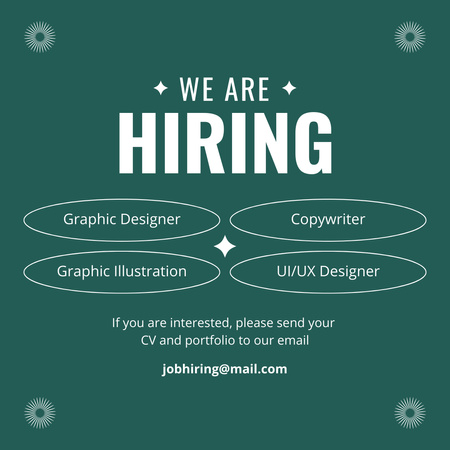 We Are Hiring Positions Offer Green Instagram Design Template