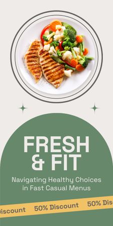 Nabídka čerstvých a chutných jídel v restauraci Fast Casual Graphic Šablona návrhu