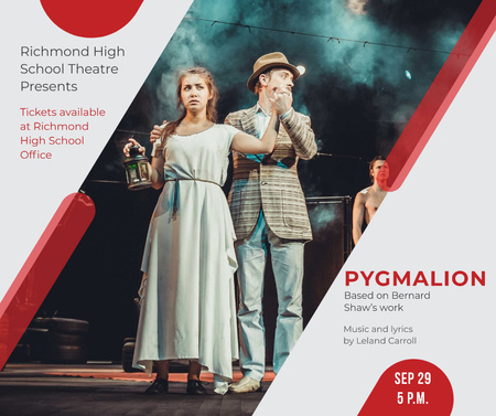 Theater Invitation Actors in Pygmalion Performance Facebook Tasarım Şablonu