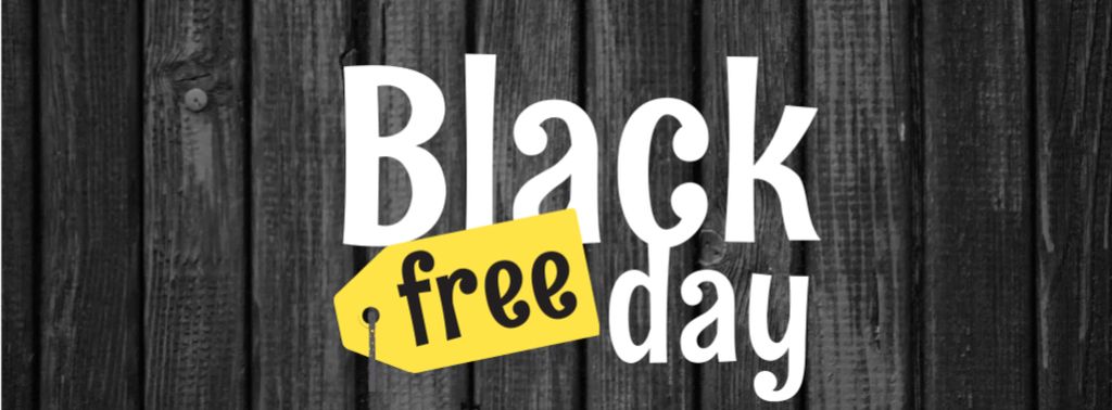 Black Friday sale on wooden background Facebook cover Πρότυπο σχεδίασης