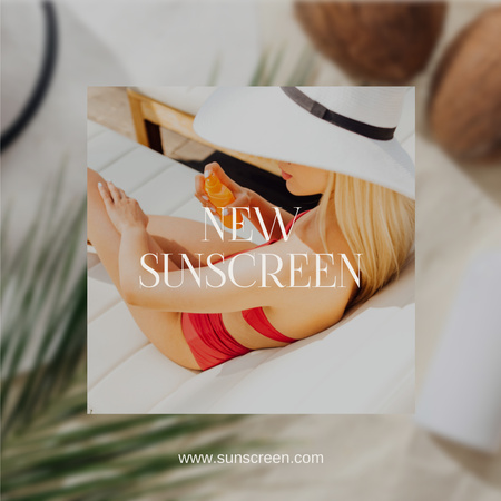 Designvorlage Sommerangebot an Sonnenschutzkosmetik für Instagram
