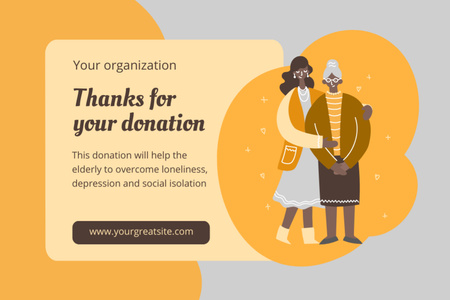 Donation for Support Elder People Postcard 4x6in Design Template