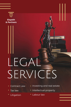 Template di design Legal Services Offer on Red Flyer 4x6in