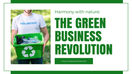 Zöld üzleti kezdeményezés hulladékválogatással Presentation Wide tervezősablon