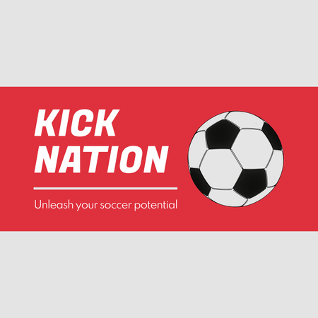 Soccer Club Promotion With Ball And Slogan Animated Logo Design Template