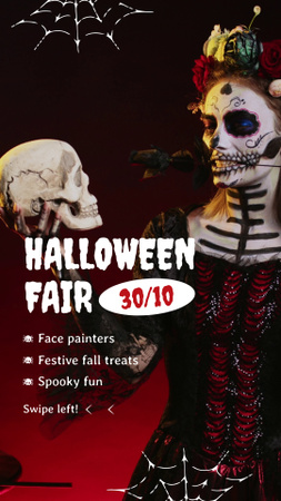 Ужасающая Хэллоуинская ярмарка с различными мероприятиями TikTok Video – шаблон для дизайна