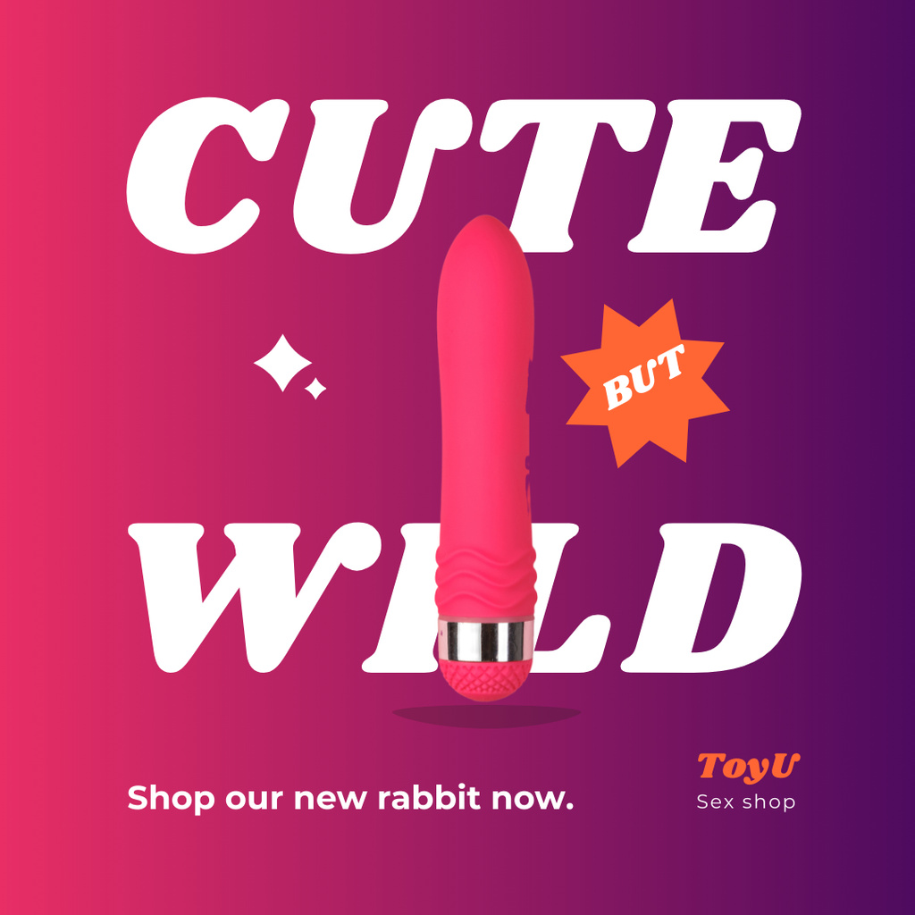 Ontwerpsjabloon van Instagram van Funny Sex Shop Ad