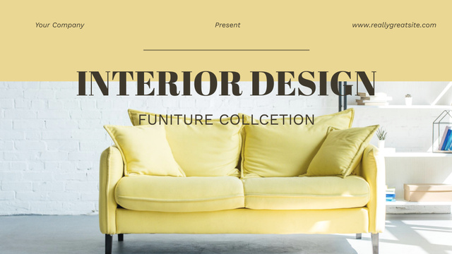 Plantilla de diseño de Collection of Accent Furniture for Interior Design Presentation Wide 