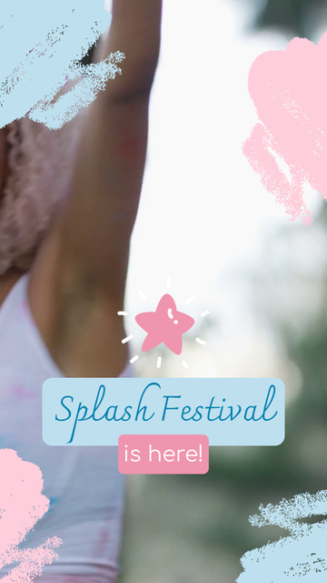 Colorful Splash Festival In Amusement Park Announcement TikTok Videoデザインテンプレート