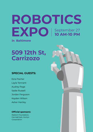 Illustration of Robot Hand Poster Šablona návrhu