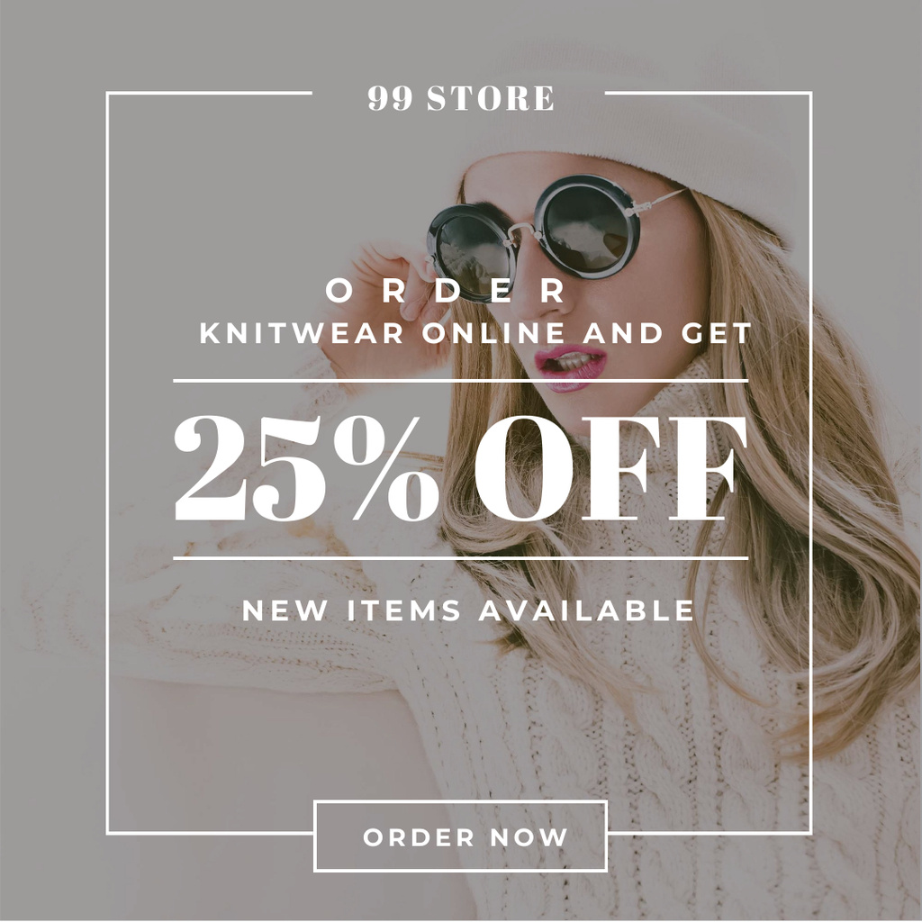 Online order Discount with Stylish Woman Instagram Design Template