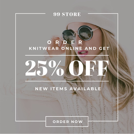 Online order Discount with Stylish Woman Instagramデザインテンプレート