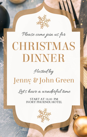 Announcement of Christmas Meal Invitation 4.6x7.2in Design Template
