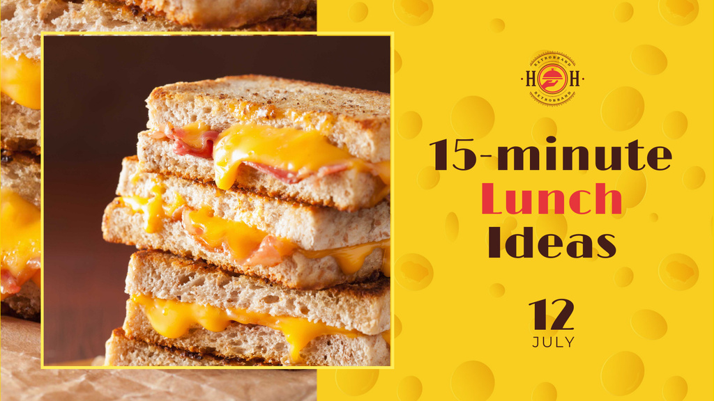 Grilled Cheese dish for Lunch FB event cover Design Template