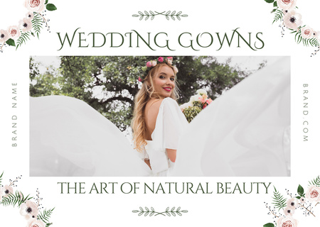 Platilla de diseño Wedding Gowns Shop Ad Card