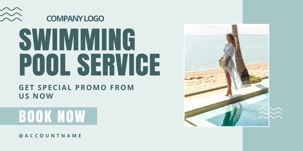 Pool Service Promo Image Modelo de Design