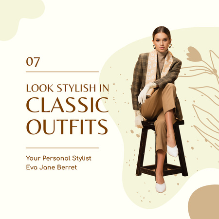 Look Stylish with Classic Outfits Instagram Design Template