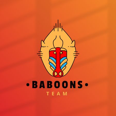Sport Team Emblem with Baboons Logo Design Template