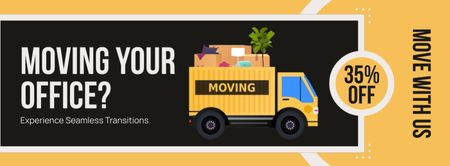 Services of Office Moving with Discount Facebook cover Design Template