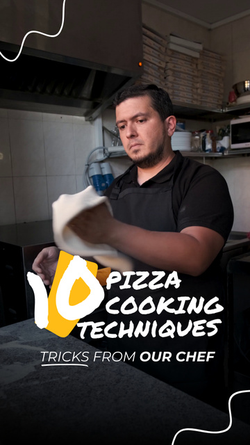 Ontwerpsjabloon van TikTok Video van Appetizing Pizza Cooking Tips And Tricks From Chef