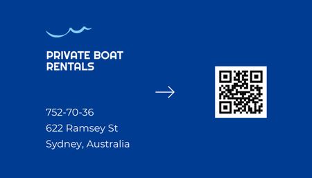 Предложение по аренде лодок Business Card US – шаблон для дизайна